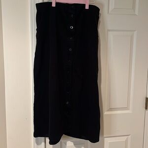 Woman Within Long corduroy button down elastic waist skirt